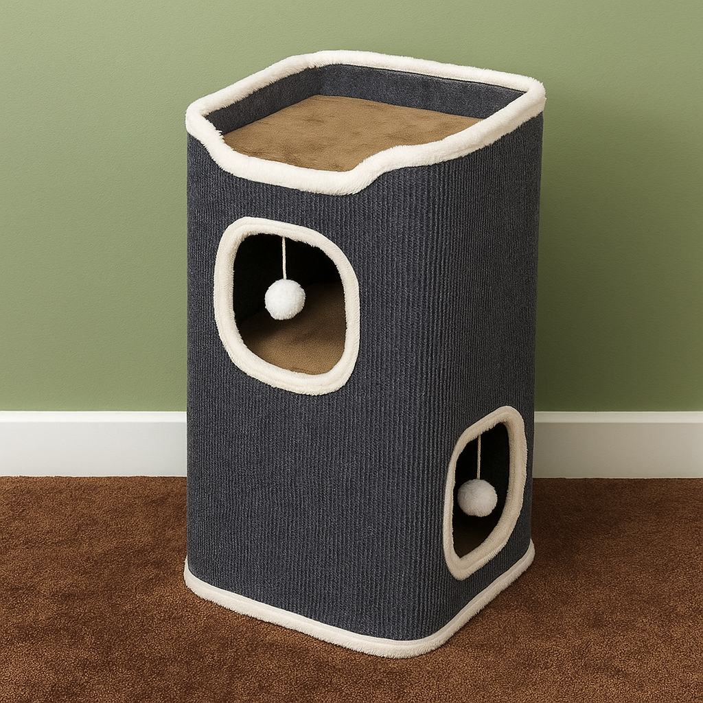 Niche pour chat | 2 en 1 refuge aire de jeu