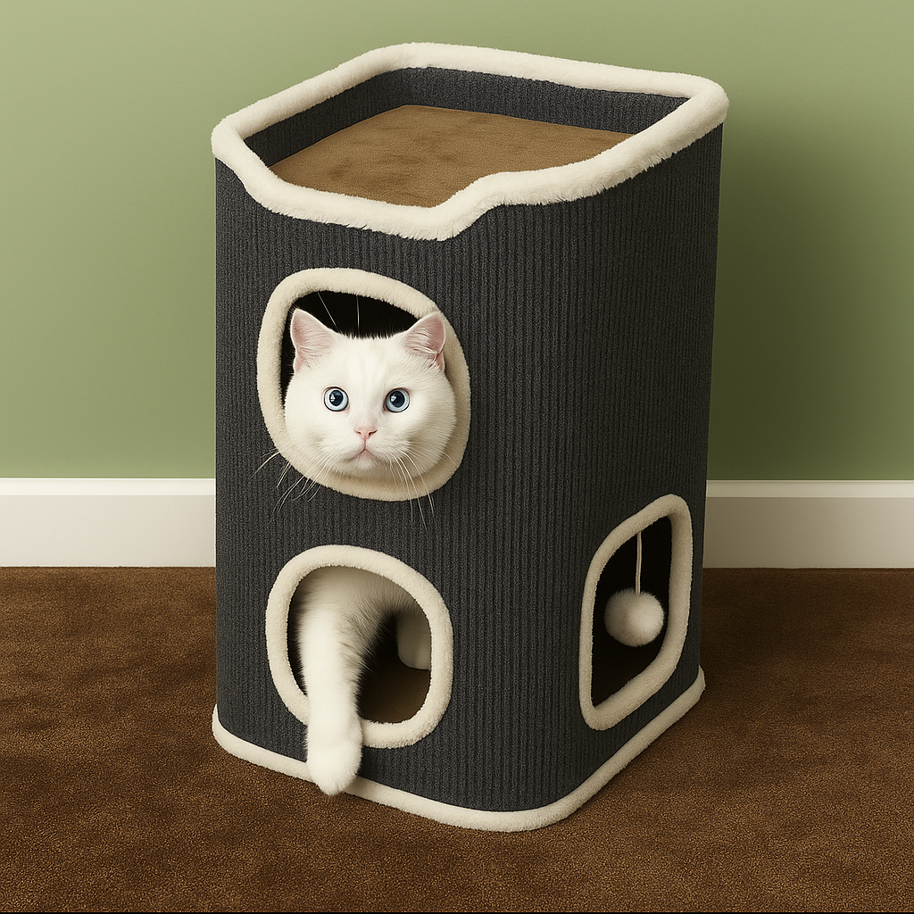 Niche pour chat | 2 en 1 refuge aire de jeu