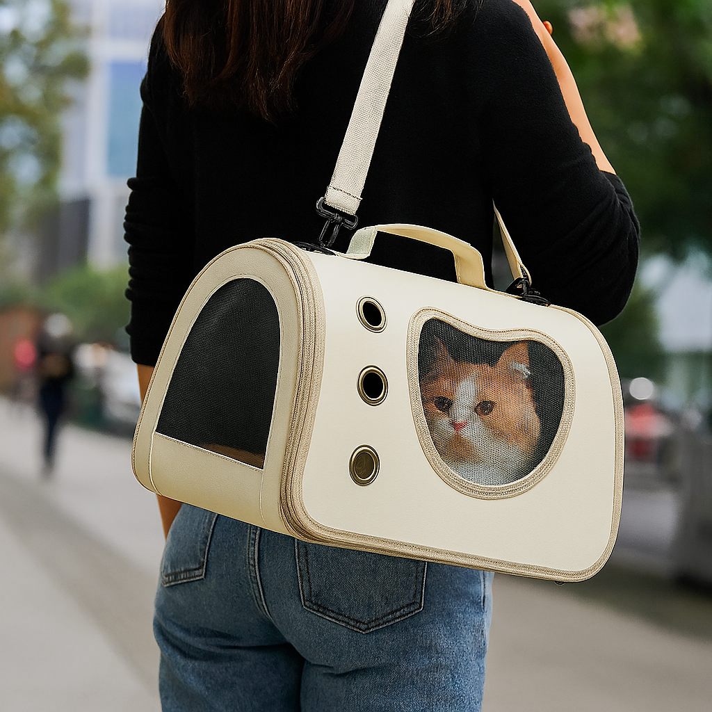 Sac de transport pour chat — fenêtre « ours », ventilé et léger
