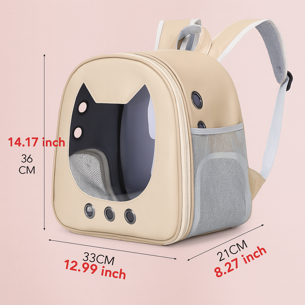 Sac à dos de transport pour chat | fenêtre panoramique