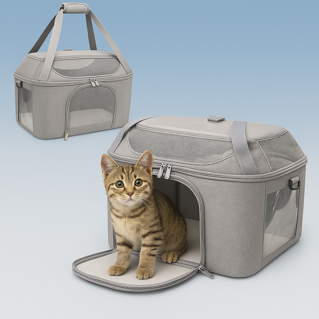 Sac de transport pour chat cabas — respirant, stable et confortable