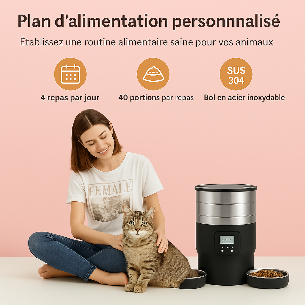 Distributeur a croquettes pour chat | tranquillité assurée