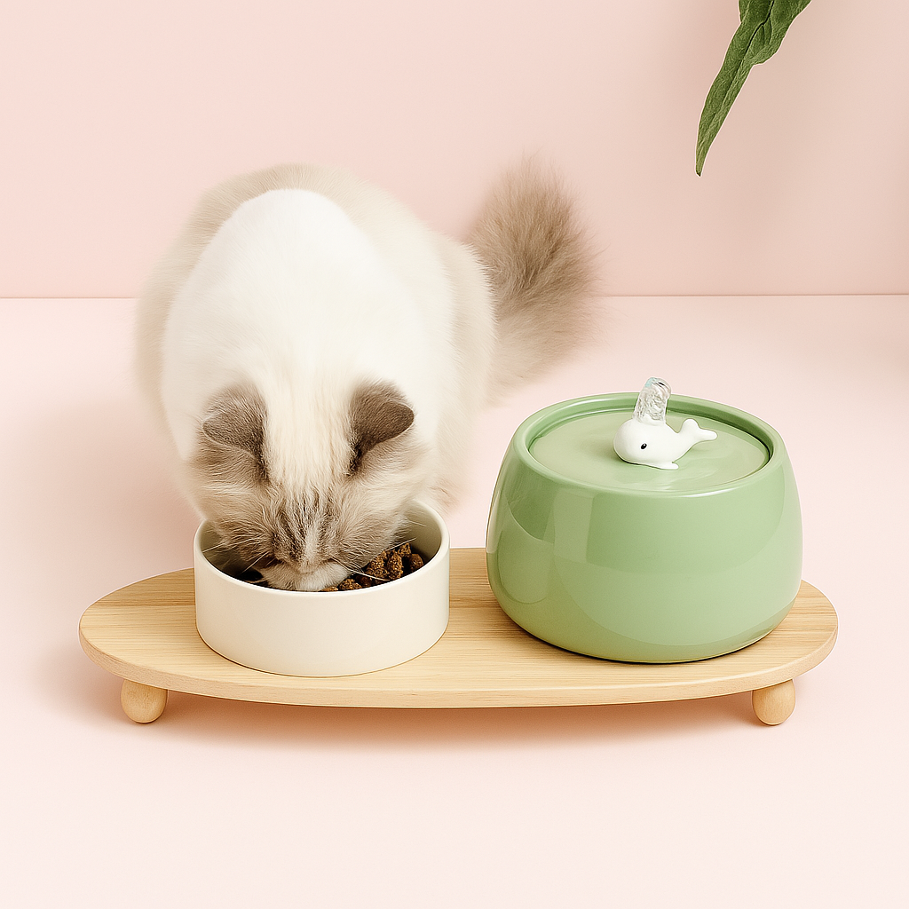 Fontaine - a -eau-pour-chat - en -céramique