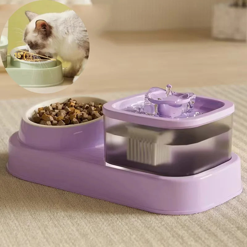 Fontaine à eau pour chat |2 en 1