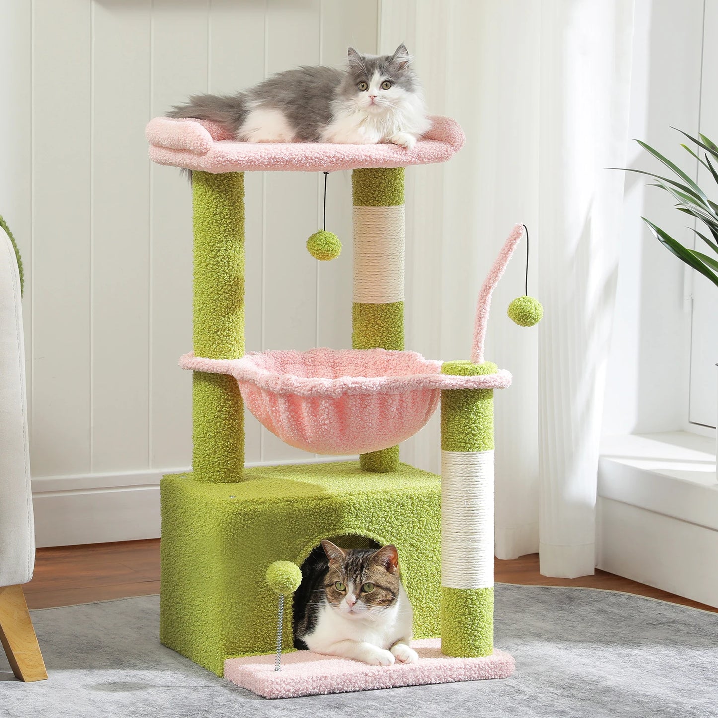 Arbre à chat | cactus 4-en-1 – hamac profond