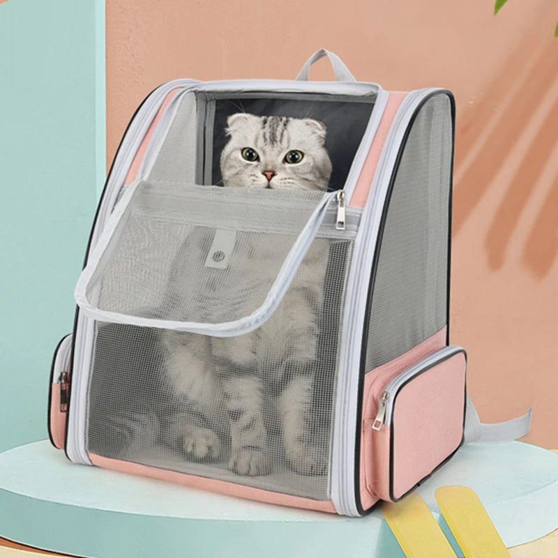 Sac à dos de transport pour chat — mesh panoramique ultra-ventilé