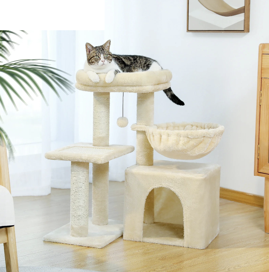 Arbre pour chat | gris avec hamac