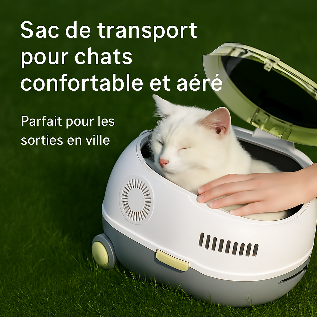 Sac de transport pour chat | à roulettes cabine ventilée