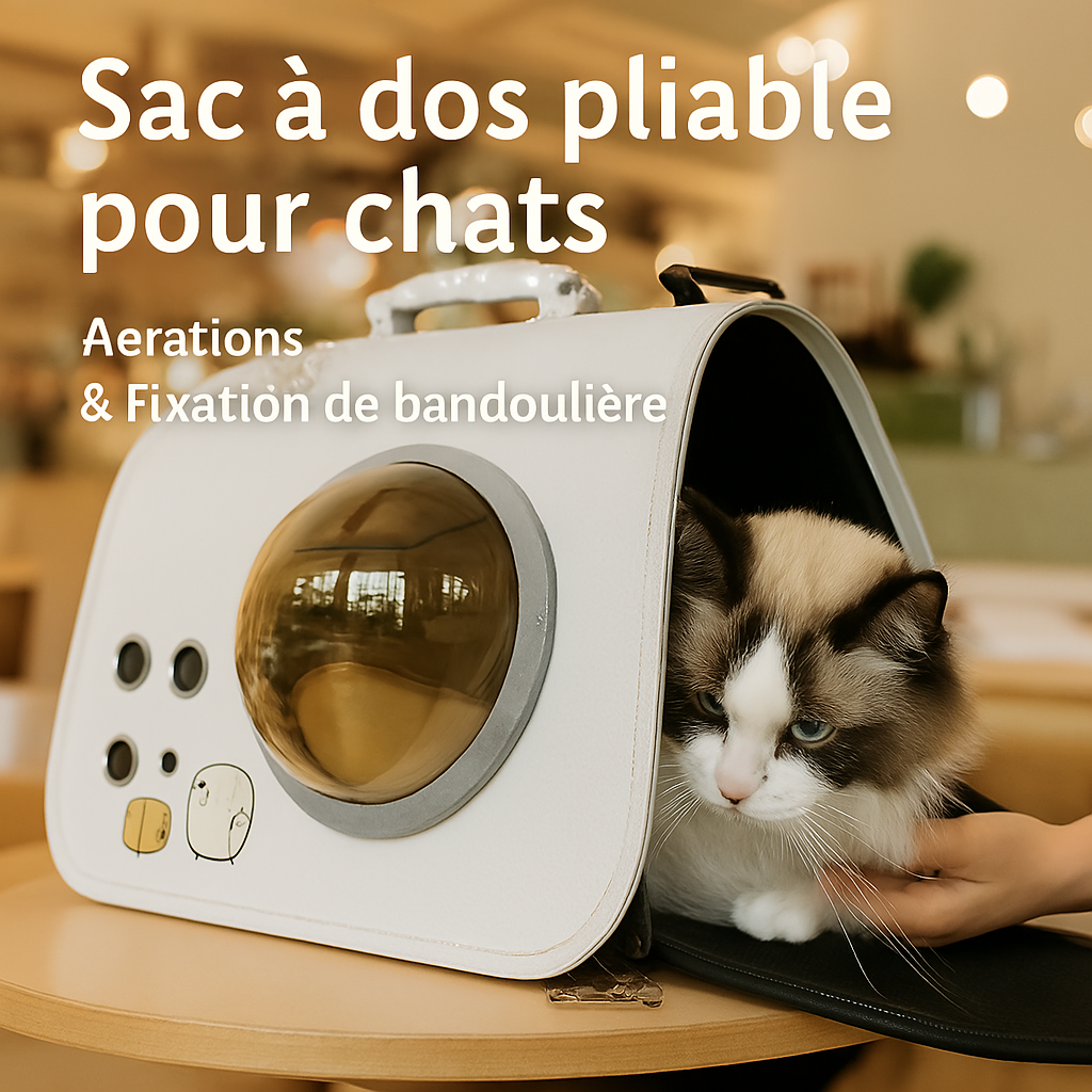 Sac de transport pour chat | aération et rangement facile