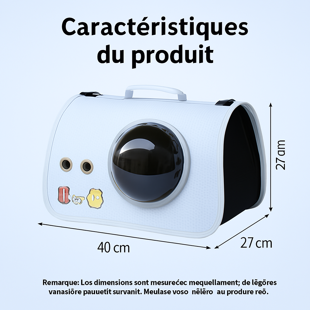 Sac de transport pour chat | aération et rangement facile