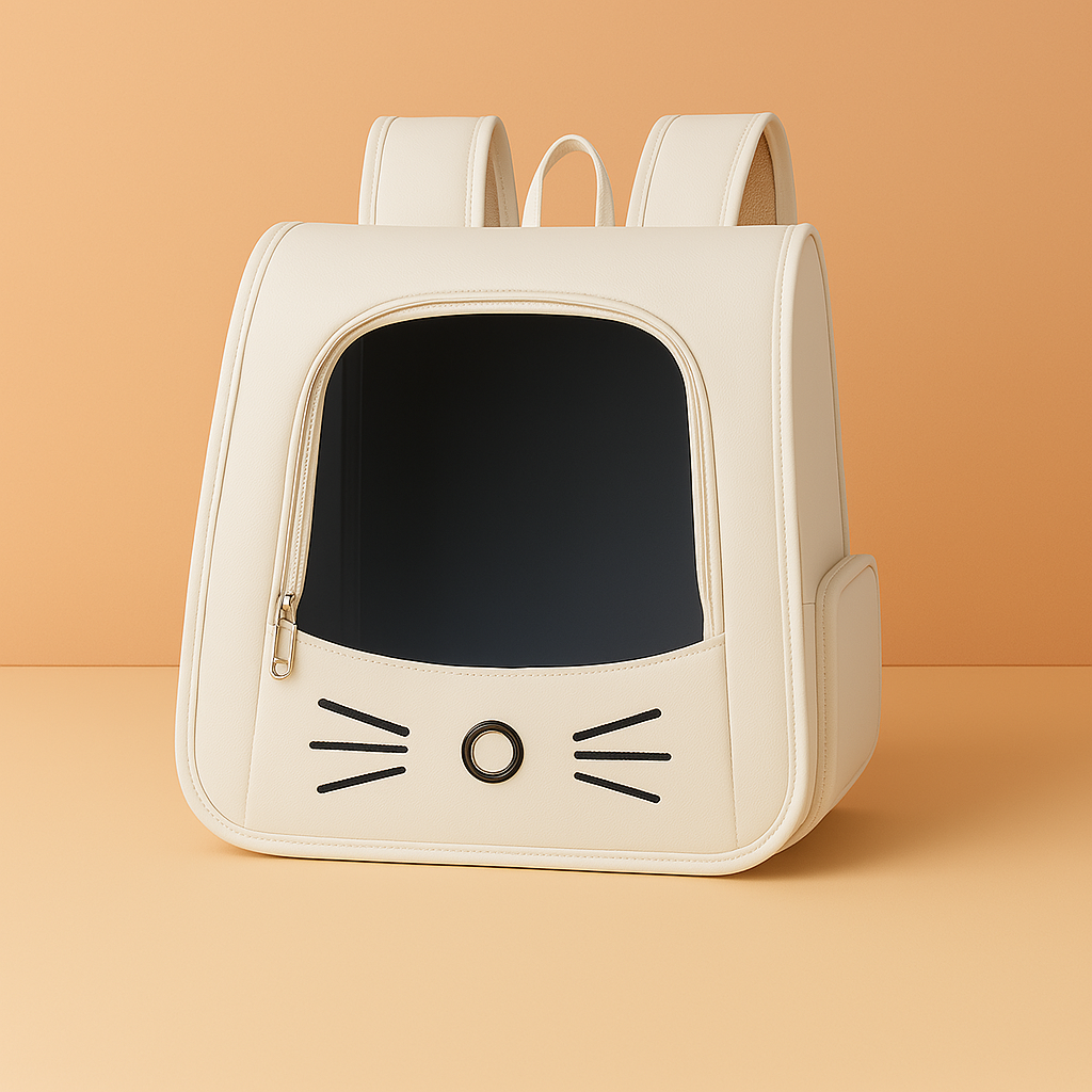Sac à dos de transport pour chat — grande fenêtre, style chat, port confortable