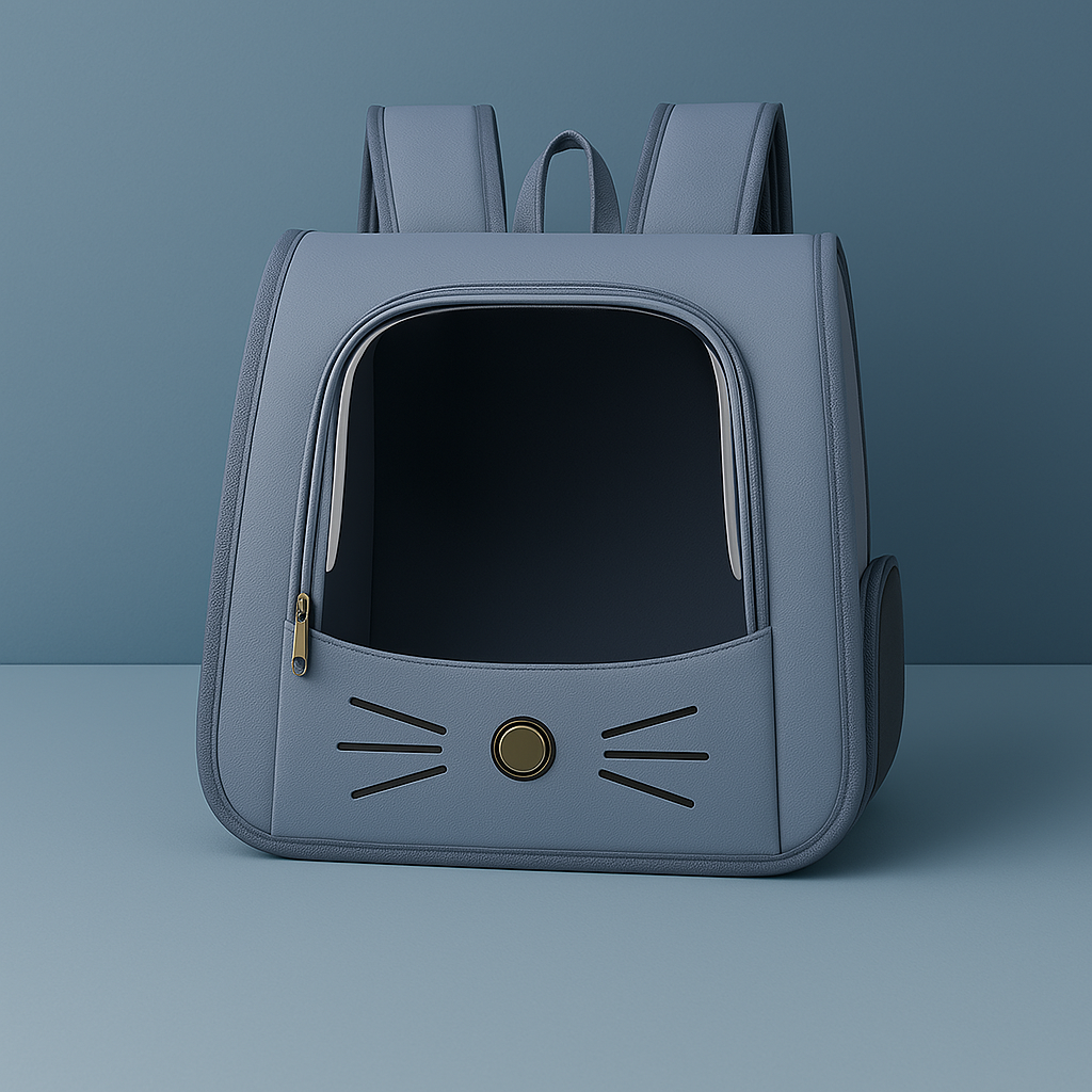 Sac à dos de transport pour chat — grande fenêtre, style chat, port confortable