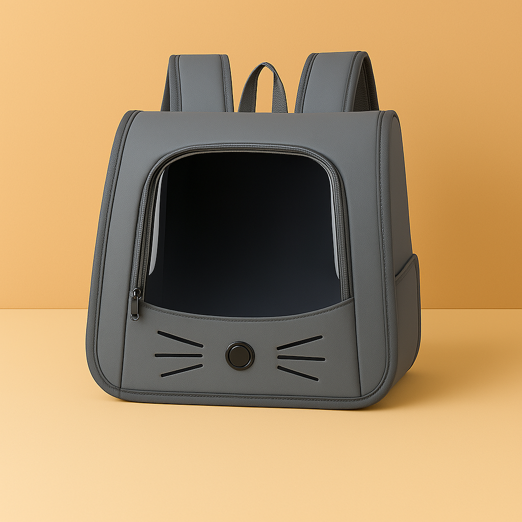 Sac à dos de transport pour chat — grande fenêtre, style chat, port confortable