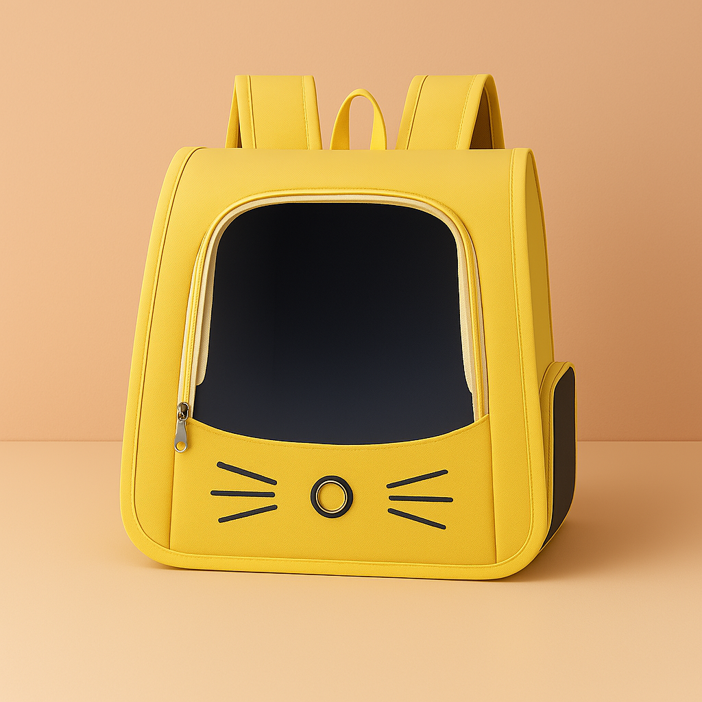 Sac à dos de transport pour chat — grande fenêtre, style chat, port confortable