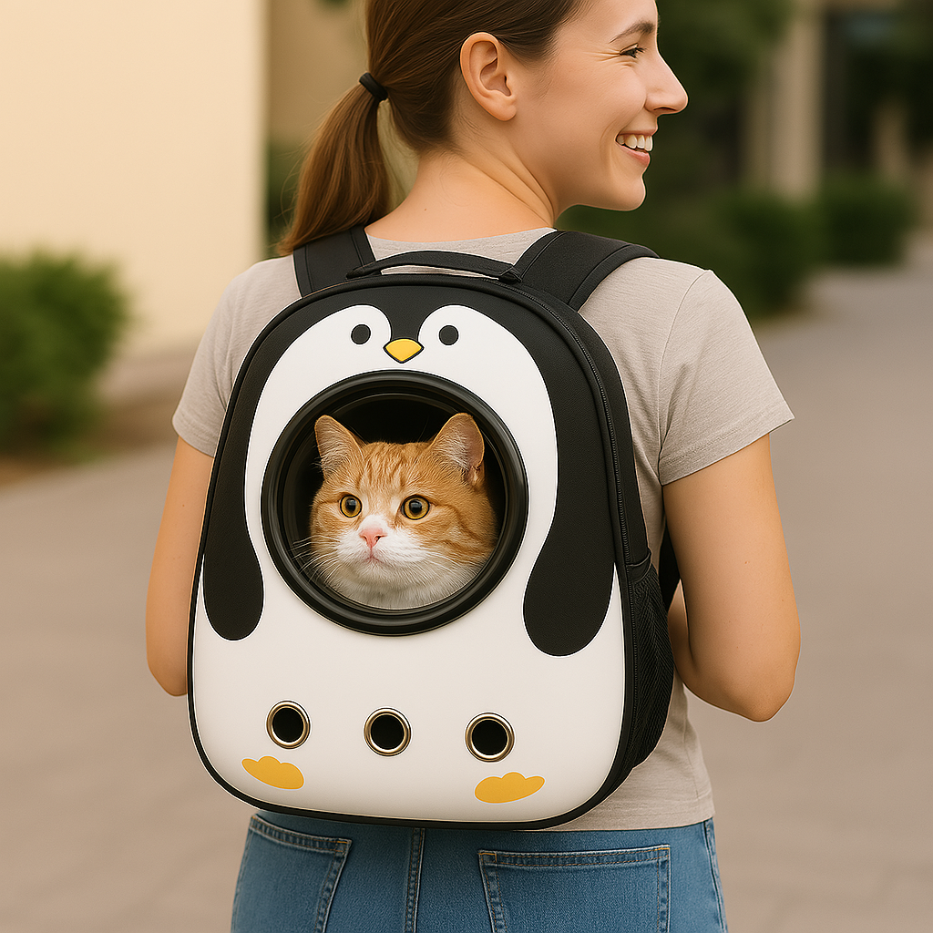 Sac à dos de transport pour chat — fenêtre bulle panoramique, aération 360°