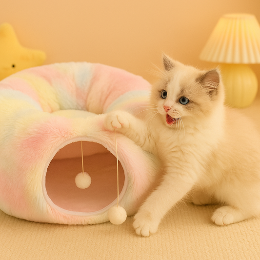 Niche pour chat | Tunnel douce et pastel