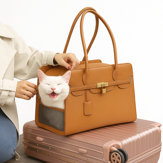 Sac de transport pour chat Luxe CABAS élégant, aéré et sécurisé