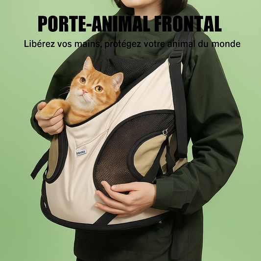 Sac de transport pour chat frontal — sorties mains libres stables et confortables