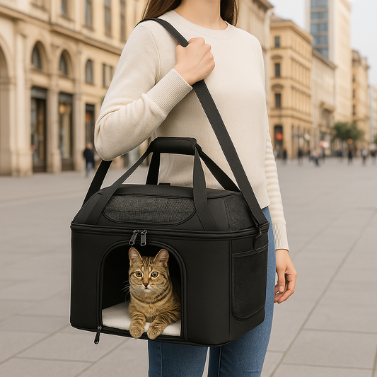 Sac de transport pour chat cabas — respirant, stable et confortable