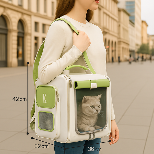 Sac à dos de transport pour chat extensible — grande capacité, aéré et ultra pratique