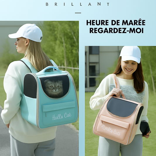Sac de transport pour chat — coupe-vent, doux et bien ventilé