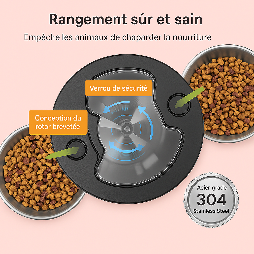 Distributeur a croquettes pour chat | tranquillité assurée