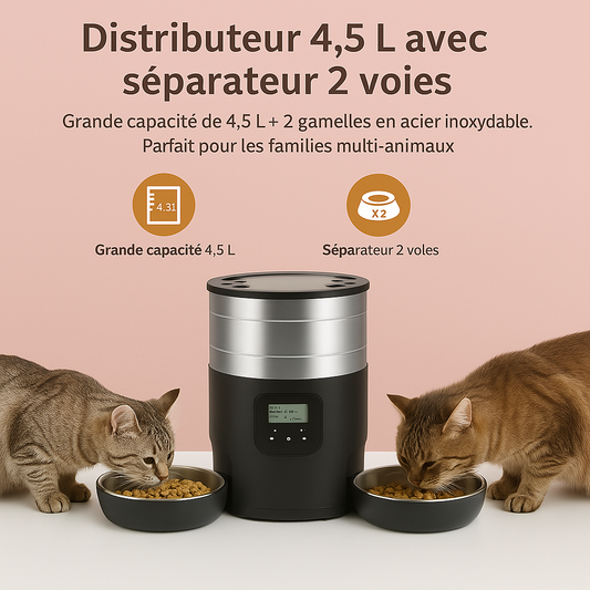 Distributeur a croquettes pour chat | tranquillité assurée