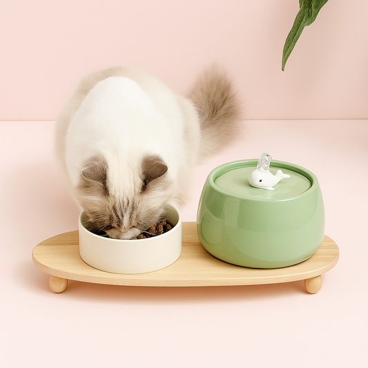 Fontaine - a -eau-pour-chat - en -céramique 