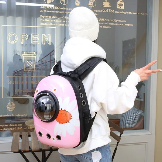 Sac à dos de transport pour chat — fenêtre bulle panoramique au design dégradé