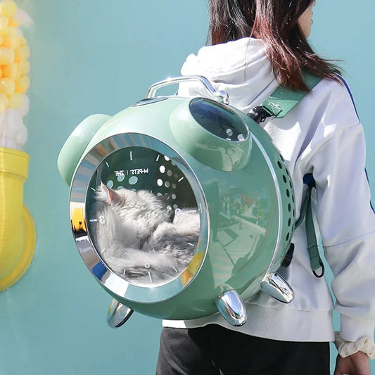 Sac à dos de transport pour chat — capsule rétro ventilée, fenêtre panoramique