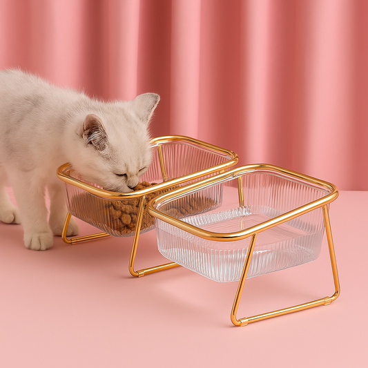 Une gamelle pour chat ergonomique qui protège la santé de ton félin 🐾

Contrairement aux gamelles classiques trop basses, cette gamelle pour chat est inclinée à 15°. Résultat : elle réduit la pression sur la nuque, préserve la colonne cervicale et facilite la digestion. Ton chat profite d’un repas sans douleur ni inconfort.

Gamelle pour chat double transparente : élégance et praticité au quotidien ✨

Avec son double bol, ton compagnon a toujours à disposition son eau fraîche et sa nourriture, bien séparée