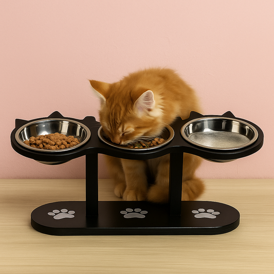 Gamelle pour chat | surélevée triple