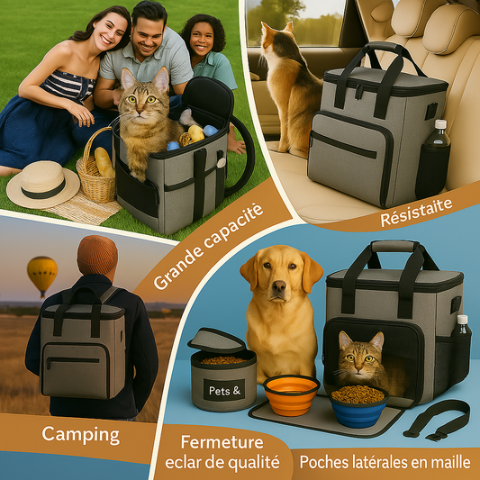 Sac de Transport pour Chat grande capacité, aéré et résistant