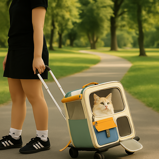 Sac de Transport pour Chat à roulettes – mobilité confort et ventilation