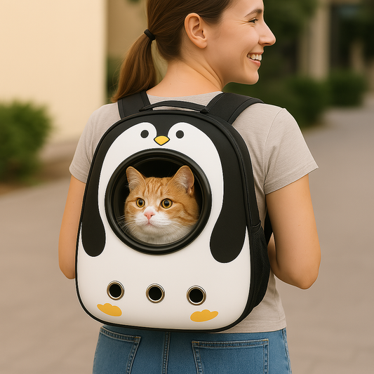 Sac à dos de transport pour chat — fenêtre bulle panoramique, aération 360°